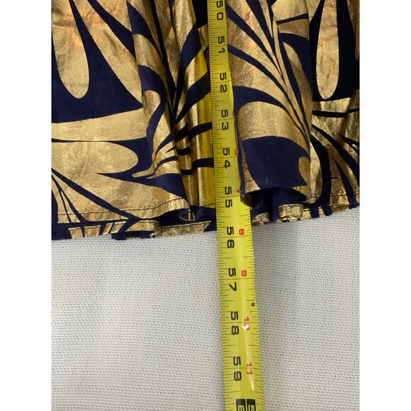 JUDE CONNALLY CONSTANCE DRESS ORNAMENTAL LEAF NAVY GOLD NWT - Picture 7 of 7